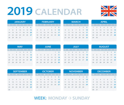 2019 Calendar - vector illustration