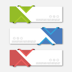 Wall Mural - set of abstract design banner template.