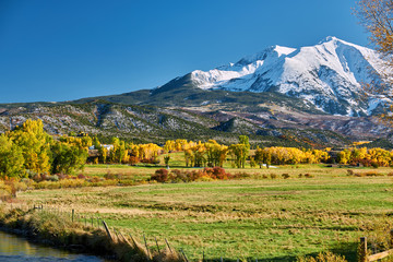 Wall Mural - Mount Sopris autumn landscape in Colorado