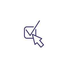 Poster - Select line icon. Check, tick, cursor checkbox. Interface concept. Can be used for topics like app design, selection, mobile application