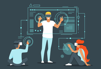 man in virtual reality glasses