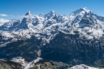 Wall Mural - Switzerland, snow alps panorama view