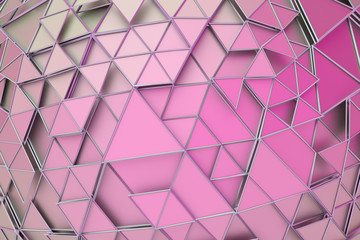 Poster - Abstract 3d rendering of geometric surface. Composition with triangles. Futuristic modern background design for poster, cover, branding, banner, placard.