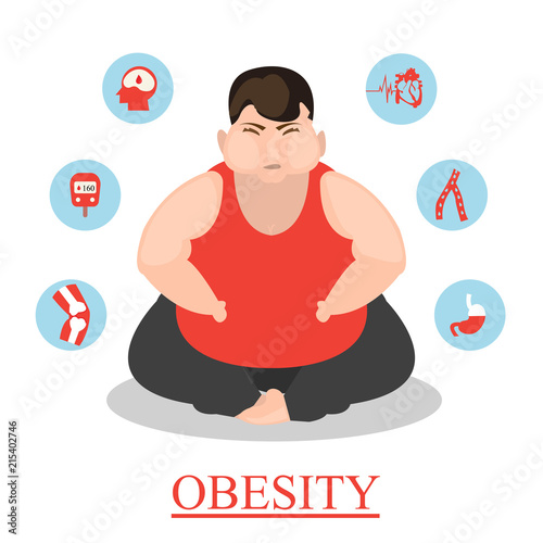 infographic cartoon Obesity illustration Poster template The effect of ...