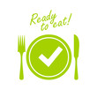 Meal ready to eat vector icon