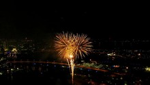4th Of July Fireworks From A Drone Point Of View.