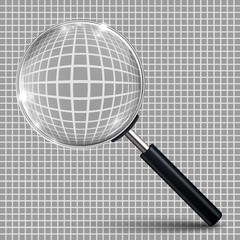 Sticker - Magnifying glass with shadow – vector illustration