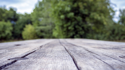 Empty of wooden table