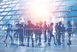© ImageFlow - Business people in city, network hologram