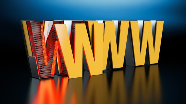 WWW - yellow 3D letters 