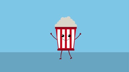 Poster - kawaii cartoon food pop corn animation hd