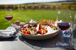 Gourmet platter at vineyard on Tasmania's north coast, Australia