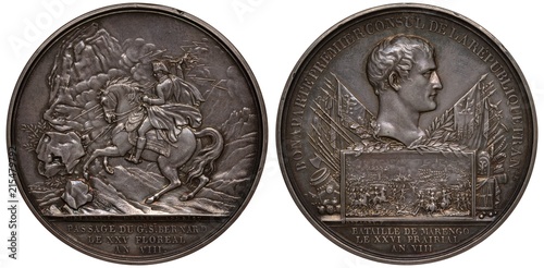Cuadros en Lienzo France French silver medal mid 19th century, Napoleon passing St