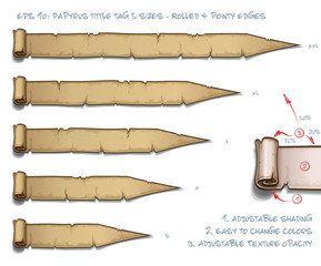 Wall Mural - Papyrus Tittle Tag Five Sizes - Rolled and Pointy Edges