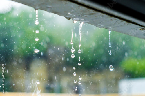 Fotomural Rainwater drains off the roof.
