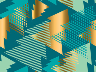 Wall Mural - geometric xmas tree seamless pattern for background