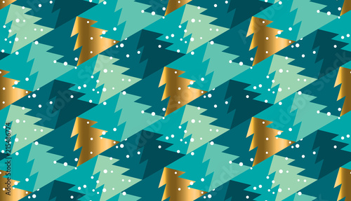 Fototapeta na szkło Geometryczny xmas drzewny bezszwowy wzór dla tła