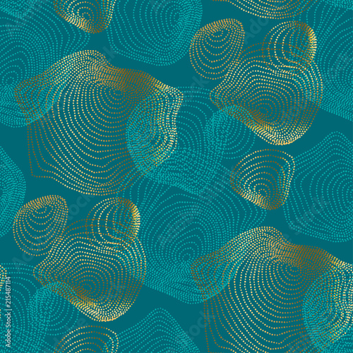 Geometric curve and dots luxury seamless pattern