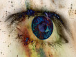 canvas print picture - Space blue eye