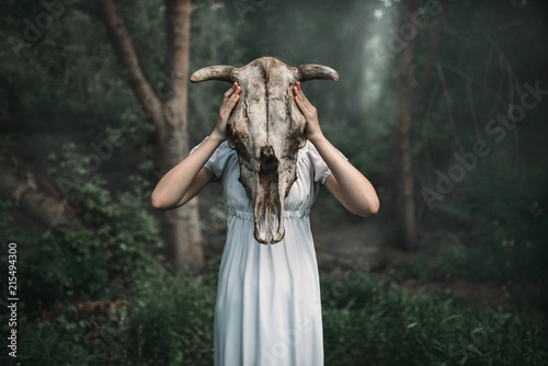 Fotomural Victim with skull of the animal instead of head