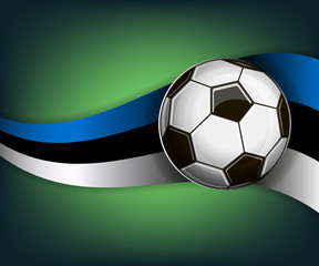 Illustration with soccet ball and flag of Estonia