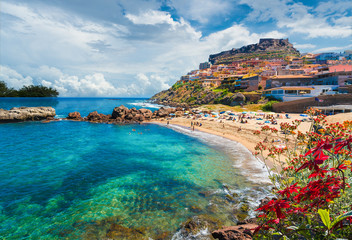Wall Mural - medieval town of castelsardo, province of sassari, sardinia, italy