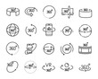 © kornkun - vr vector line icon set, such as 360degree, glasses, round
