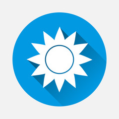 Wall Mural - Sun Vector Icon. A symbol of the sky, good weather with long shadow.  Layers grouped for easy editing illustration. For your design.