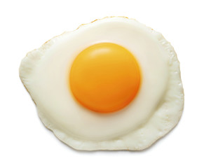 fried egg isolated on white background