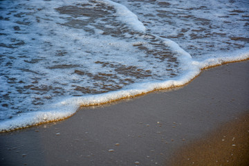 Waves on the sea in the early morning