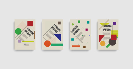 Aufkleber - Bauhaus for report cover design. Poster , flyer template, circle abstract background. 
