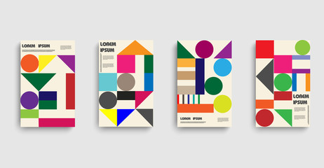 Aufkleber - Bauhaus. Poster , flyer template, circle abstract background. 