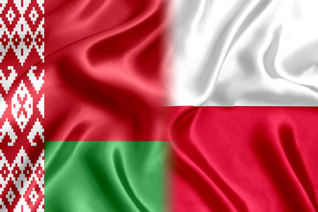 Sticker - polish and belarus flag silk