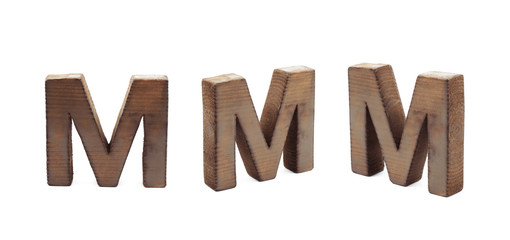 Wall Mural - Single sawn wooden letter isolated