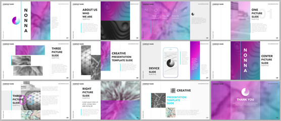 Wall Mural - Minimal presentations design, portfolio vector templates with elements on white background. Multipurpose template for presentation slide, flyer leaflet, brochure cover, report, marketing, advertising.