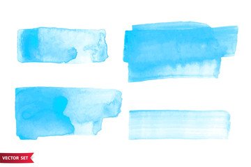 Poster - Vector hand drawn watercolor brush stains. Colorful painted strokes. Watercolor effect brushed backgrounds.