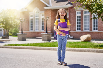 Girl with backpack