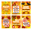 Autumn harvest festival poster template set design
