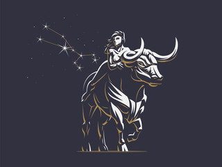 sign of the zodiac taurus. bull. vector illustration.