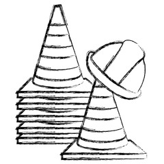 Sticker - construction helmet with cones