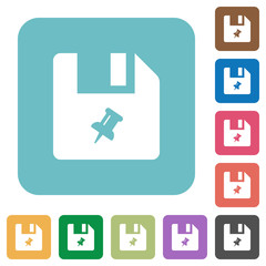 Sticker - Pin file rounded square flat icons