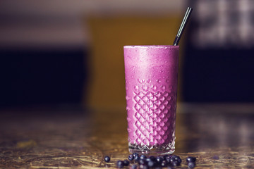 Wall Mural - blueberries smoothie cocktail