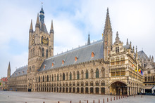 View At The Cloth Hall And City Hall At The Grote Markt Of Ypres In Belgium