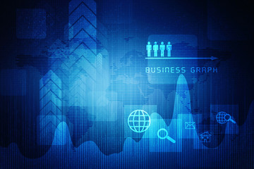 Poster - 2d rendering Stock market online business concept. business Graph 