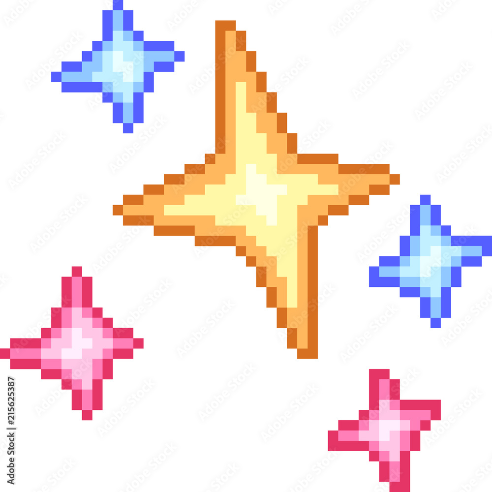 vector pixel art star effect Stock Vector | Adobe Stock