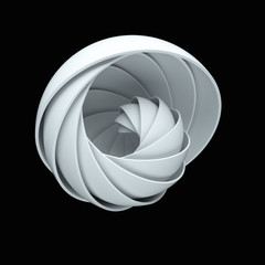 Fototapete - 3d render abstract background. A lot of semispheres cloned into spiral form with light twist.