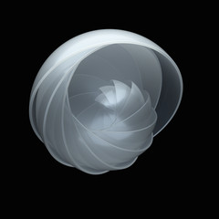 Fototapete - 3d render abstract background. A lot of semispheres cloned into spiral form with light twist.