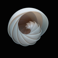 Fototapete - 3d render abstract background. A lot of semispheres cloned into spiral form with light twist.