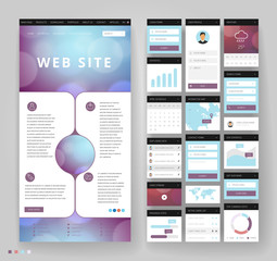 Wall Mural - website template design with interface elements