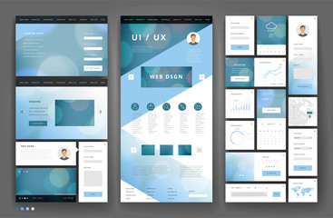 Wall Mural - website template design with interface elements